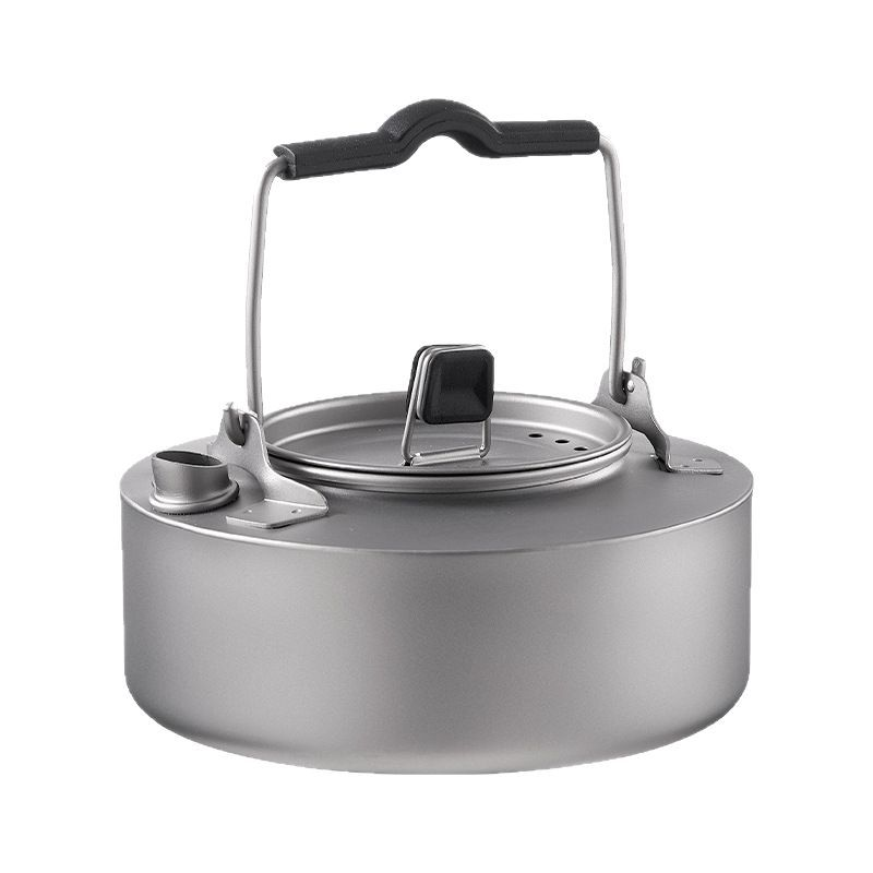 Coffee Tea & Espresso Appliances - チタン製超軽量ケトル。キャンプ用コーヒーポット、アウトドア用ティーボイラー。折りたたみ式ハンドルとフィルター付き。バックパッキング用調理器具。