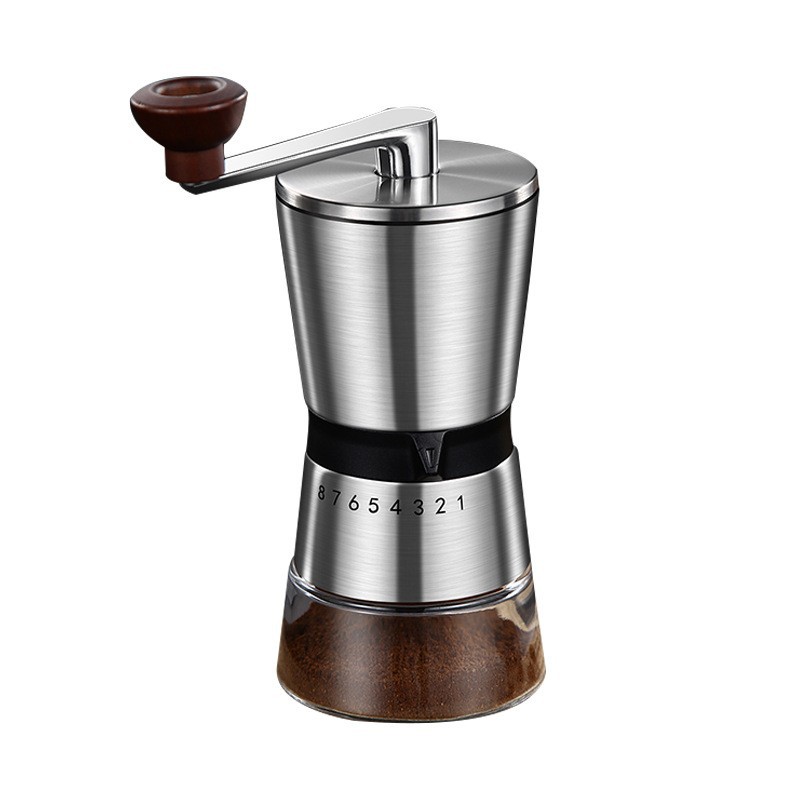 Burr Hand Grinder - 調整可能な家庭用ポータブルコーヒーグラインダー、手動コーヒーグラインダー、高品質ハンドコーヒーミル、セラミックグラインディングコア付き
