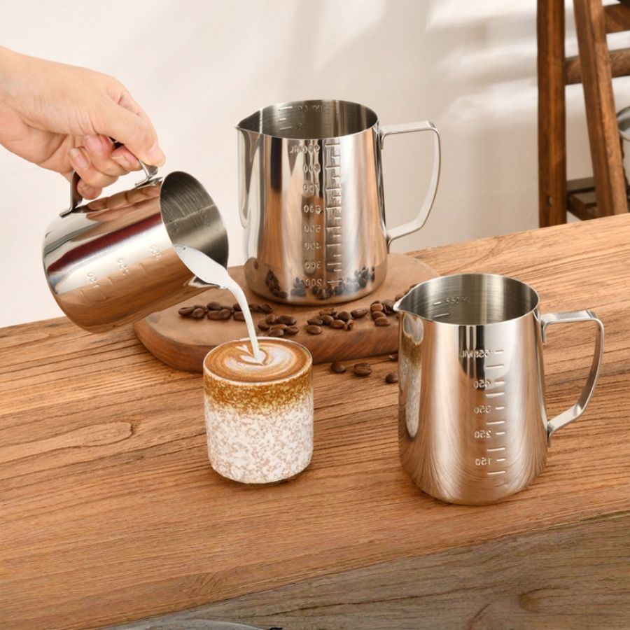Barista Milk Jug - ミルク泡立てピッチャー エスプレッソスチーミングピッチャー ステンレス製ミルクスチーマーカップ フォーマー ジャグ エスプレッソ用
