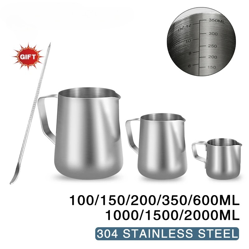プロフェッショナルステンレススチールミルク泡立てピッチャー3 - Barista Milk Jug のレビューと価格