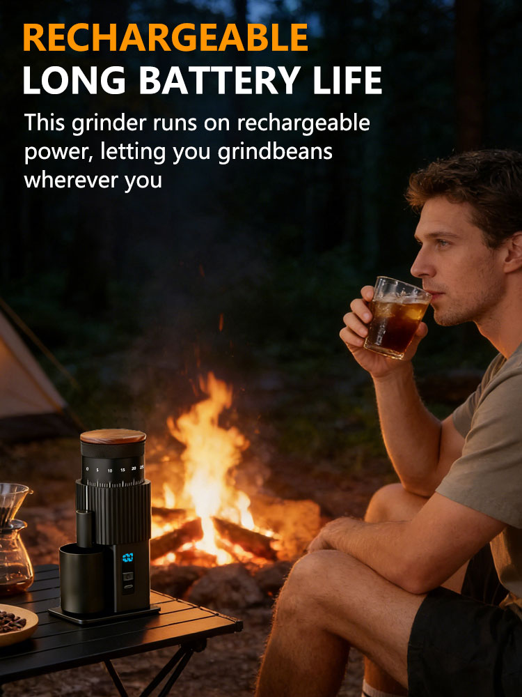 ポータブル電動コーヒーグラインダー、充電式ステンレス製六芒星 - Burr Hand Grinder のレビューと価格