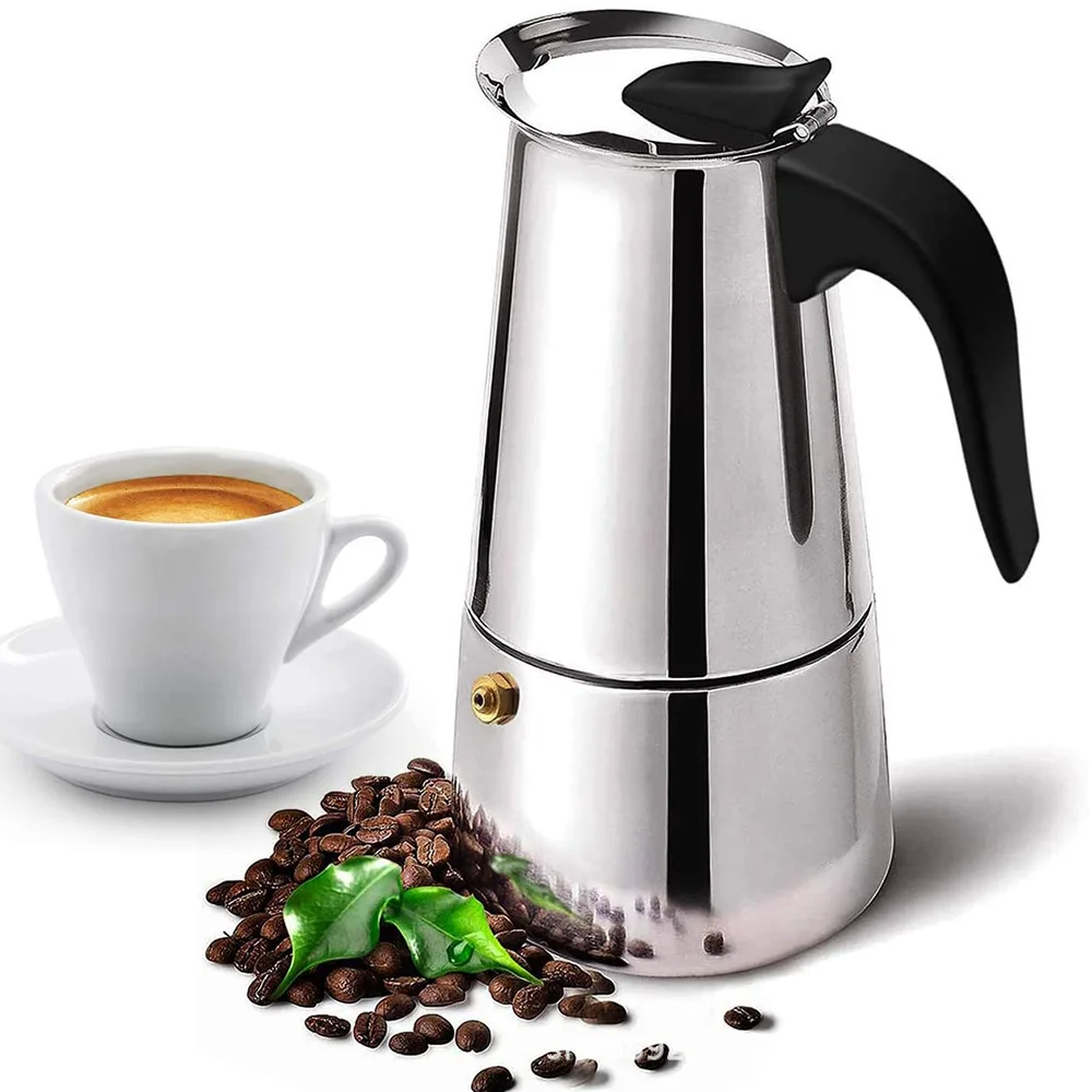プレミアムステンレス鋼モカコーヒーメーカー 2/4/6 カッ - Moka Pot Stove のレビューと価格