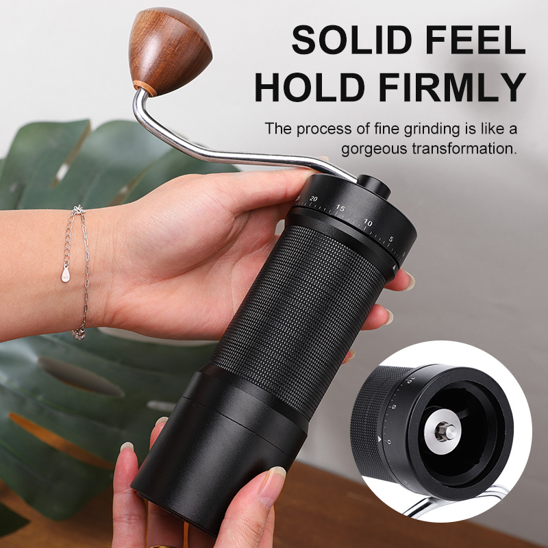 磁気式手動コーヒーグラインダー、60段階調整機能付き、ステン - Burr Hand Grinder のレビューと価格