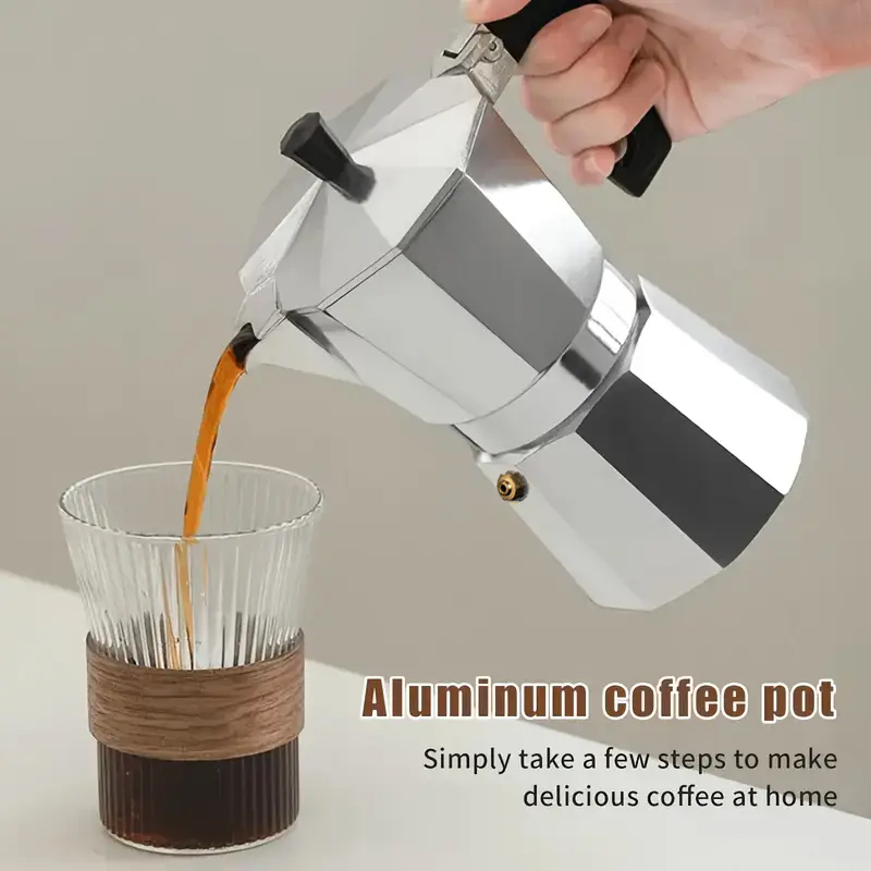 クラシックなアルミ製モカポット 50-300ML 家庭用コン - Moka Pot Stove のレビューと価格