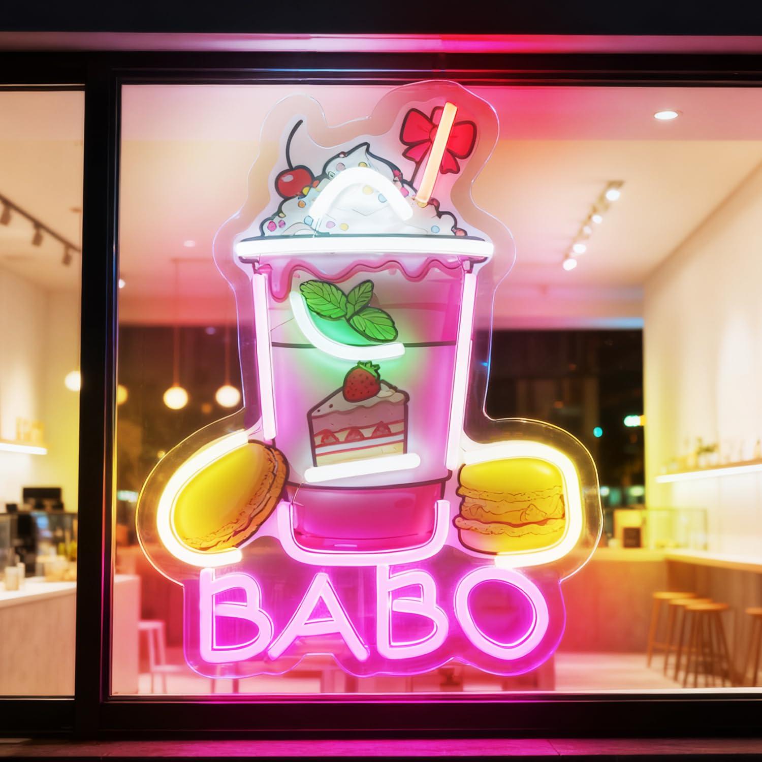 ボバネオンサイン、光るバブルティーサイン。カフェ、ボババー、 - Coffee Tea & Jane のレビューと価格