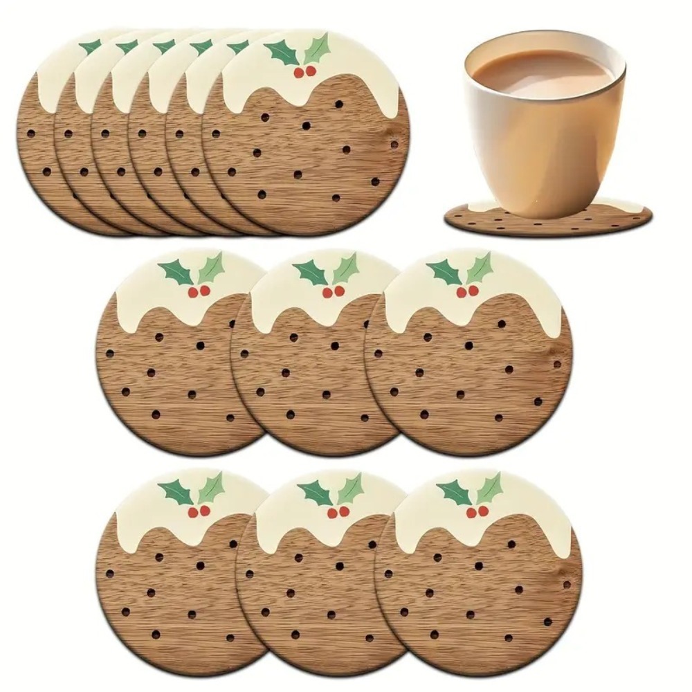 木製カップコースターセット プリン型 耐熱カップマット コー - Coffee Tea And Sugar Set のレビューと価格